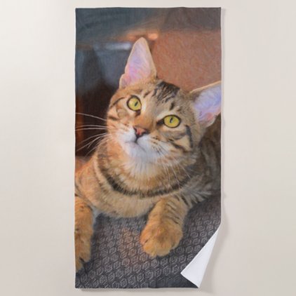 Cute Kitty Beach Towel