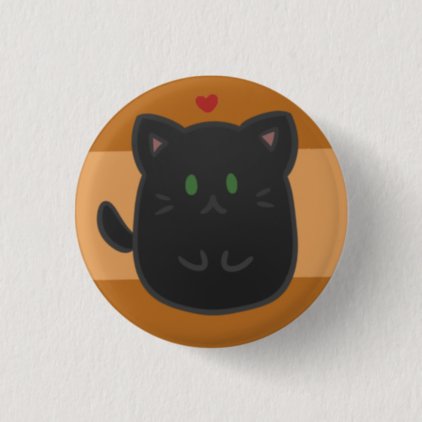 Cute Kitty Button - Black