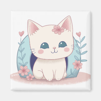 Cute Kitty Cartoon Kawaii Chibi Magnet