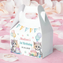 Cute Kitty Cat 1st Birthday Party Favor Boxes