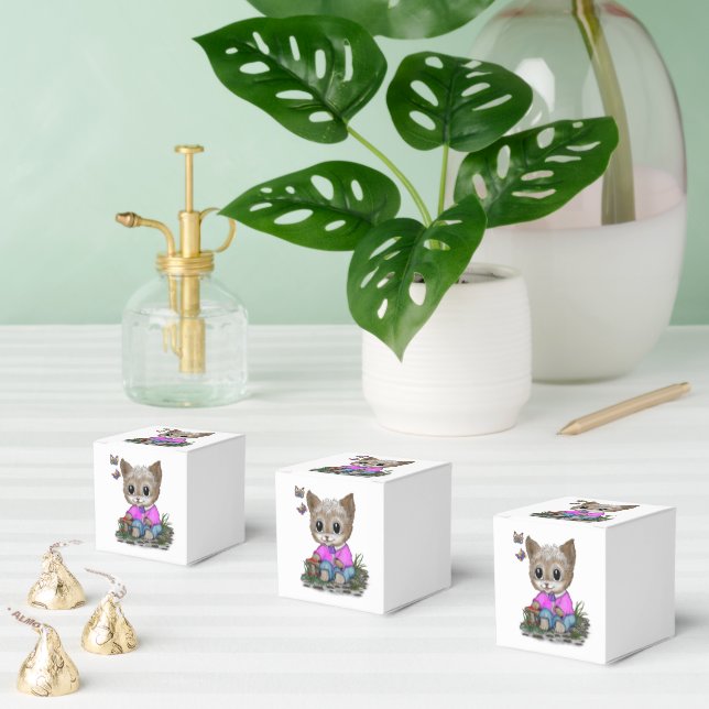 Cute Kitty Cat and Butterfly Favor Boxes (Multiple)