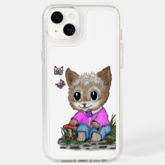 Cute Kitty Cat and Butterfly Speck iPhone Case (Front)
