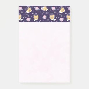 Cute Kitty Cat Astronauts Pattern Post-it Notes
