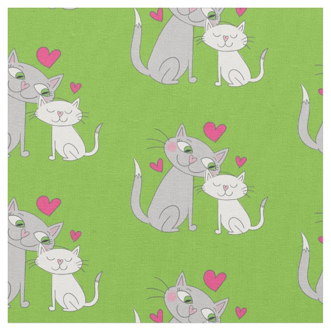 Cute Kitty Cat Baby Nursery Decor Fabric (Close Up)