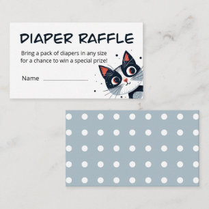 Cute Kitty Cat Baby Shower Diaper Raffle Enclosure Card