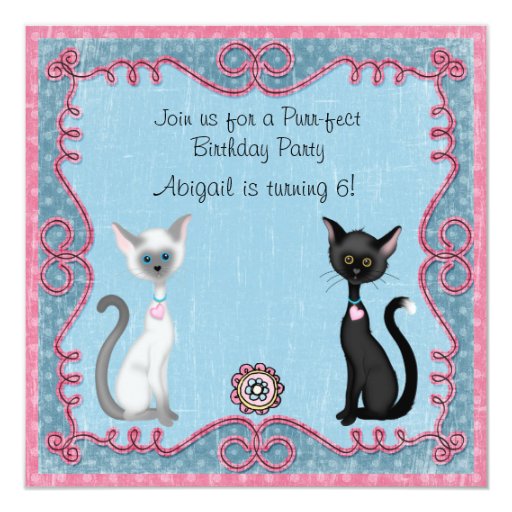 Kitty Cat Birthday Invitations 5