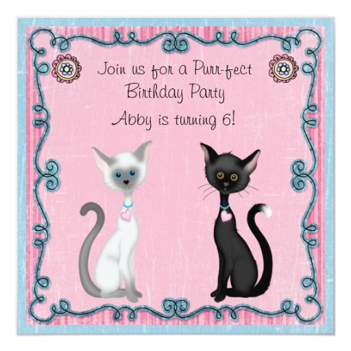 Kitty Cat Birthday Invitations 9