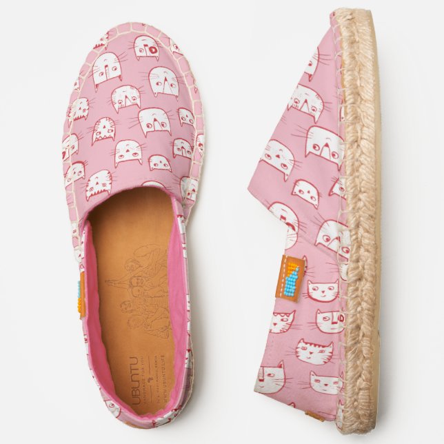 Cute Kitty Cat Cartoon Pink Espadrilles (Side)