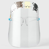 Cute Kitty Cat Cartoons Face Shield (Front)