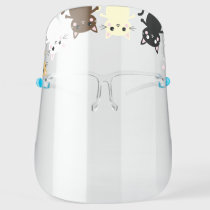 Cute Kitty Cat Cartoons Face Shield