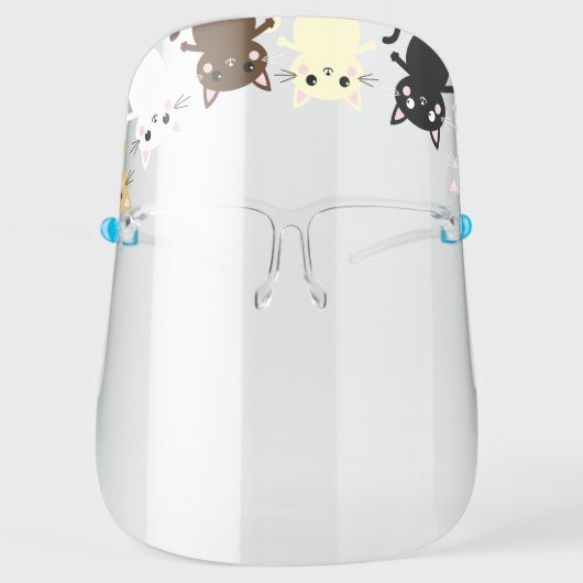 Cute Kitty Cat Cartoons Face Shield (Front)