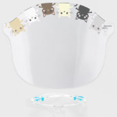 Cute Kitty Cat Cartoons Face Shield (Front w/Glasses)