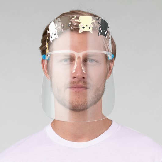 Cute Kitty Cat Cartoons Face Shield (Insitu)