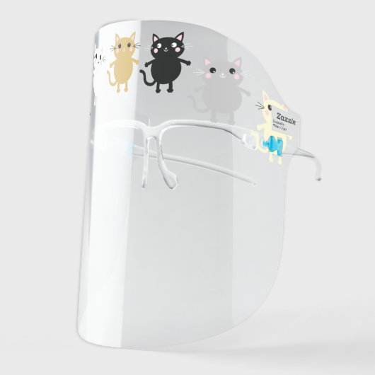 Cute Kitty Cat Cartoons Face Shield (Front Left)