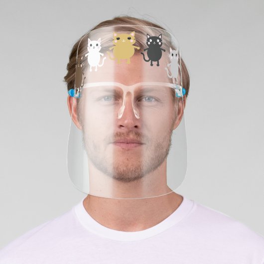 Cute Kitty Cat Cartoons Face Shield (Insitu)