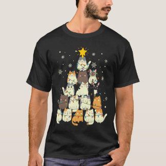 Cute Kitty Cat Christmas Tree Catmas Merry Xmas Ca T-Shirt