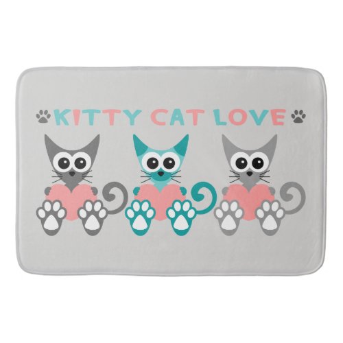 Cute Kitty Cat Custom Large Bath Mat