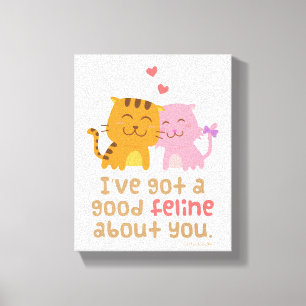 Cute Kitty Cat Feline Love Confession Pun Humor Canvas Print