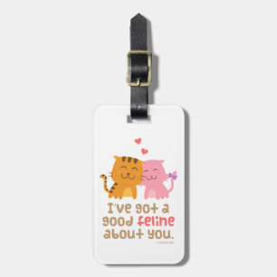 Cute Kitty Cat Feline Love Confession Pun Humor Luggage Tag