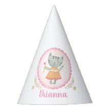 Cute Kitty Cat Girl Birthday Party Hat