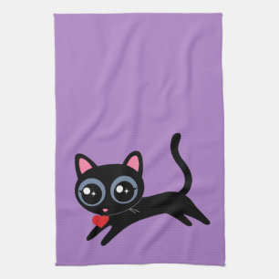 Cute Kitty Cat Heart Thief for Girlfriend, Wife Kitchen Towel