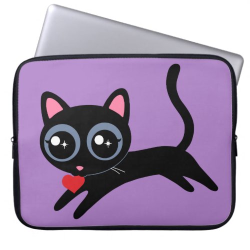 Cute Kitty Cat Heart Thief Gift for Girls Laptop Sleeve
