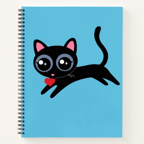 Cute Kitty Cat Heart Thief Gift for Girls Notebook