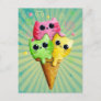 Cute Kitty Cat Ice Cream Postcard