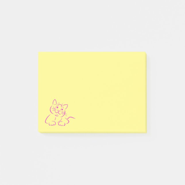 Cute Kitty Cat Illustration Post-it Notes (Front)