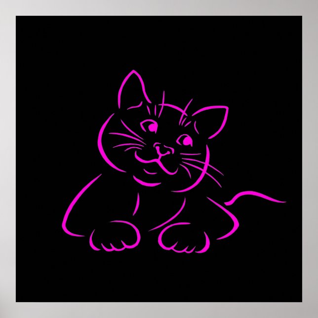 Cute Kitty Cat Illustration Poster (Front)