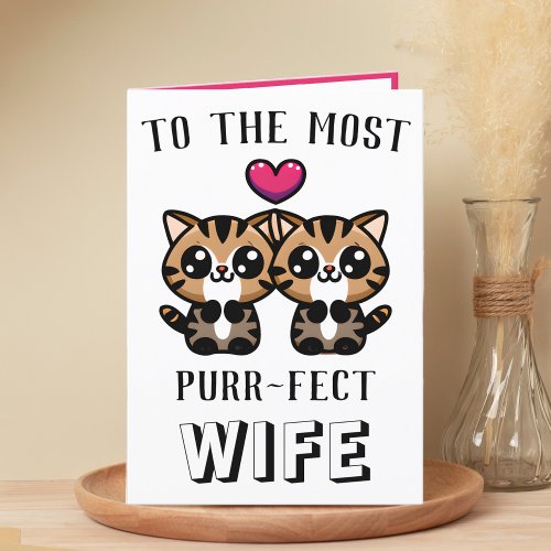 Cute Kitty Cat Kitten Pun Wife Happy Birthday Thank You Card