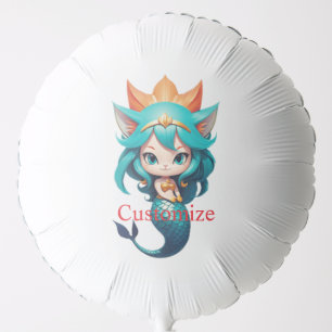 Cute Kitty Cat Mermaid Thunder_Cove Balloon
