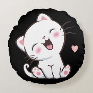 Cute Kitty Cat on Black
