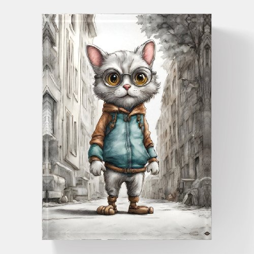 Cute Kitty Cat Out for a Walk Paperweight