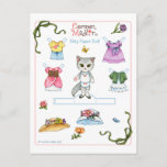 Cute Kitty Cat Paper Doll Postcard at Zazzle