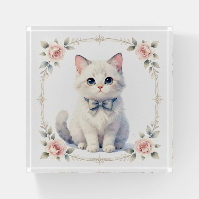 cute kitty cat paperweight (Front)