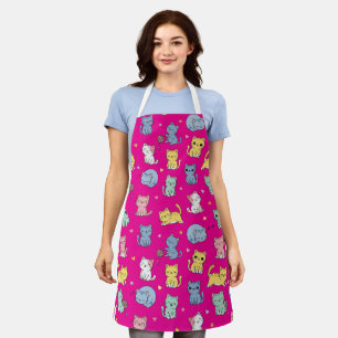 Cute Kitty Cat Pattern Apron