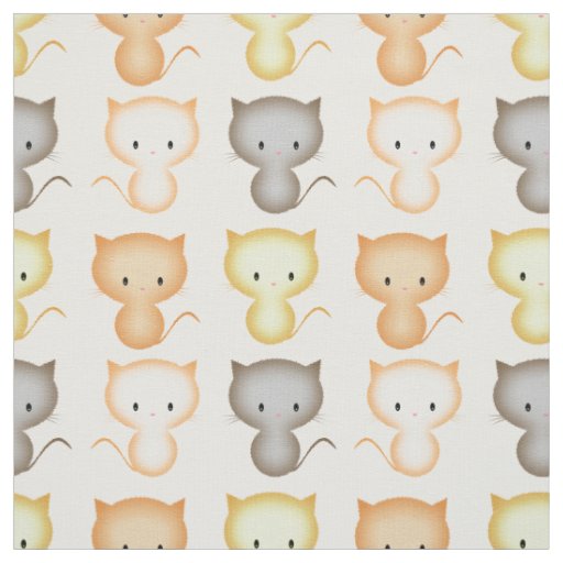 Cute Kitty Cat Pattern Fabric