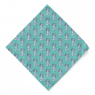 Cute Kitty Cat Pattern on Light Blue Bandana