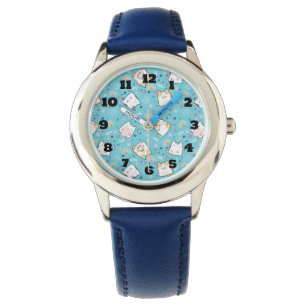 Cute Kitty Cat Pattern Whimsical Watch