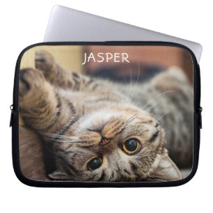 Cute Kitty Cat Personalized Laptop Sleeve