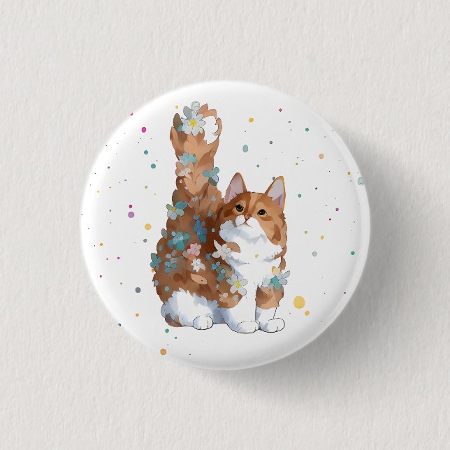 Cute Kitty Cat Pet Animal  Button (Front)