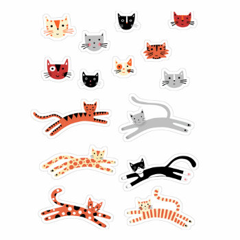 Cute Kitty Cat Pet Animal Sticker by Squirrell at Zazzle