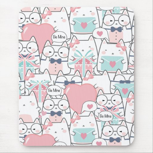 Cute Kitty Cat Pink Mouse Pad
