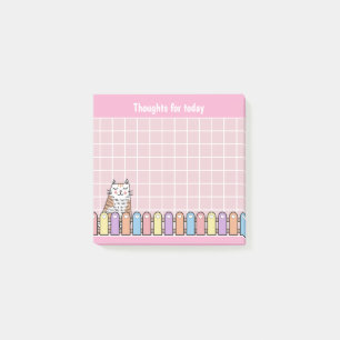 Cute Kitty Cat Pink Thoughts For Today Post-it Notes