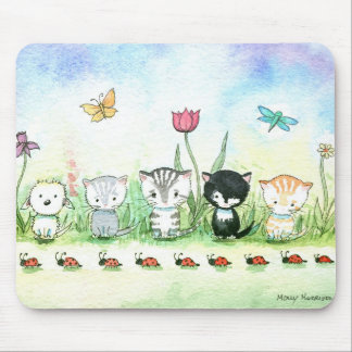 Cute Kitty Cat Puppy Ladybug Mousepad