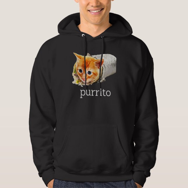 Cute Kitty Cat Purrito Burrito Pun Essential Hoodie (Front)