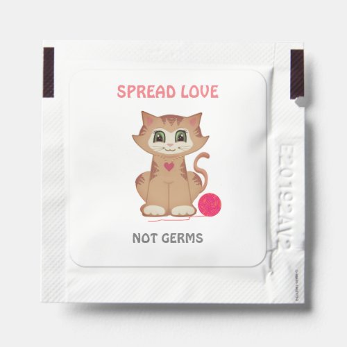 Cute kitty cat spread love not germs hand sanitizer packet