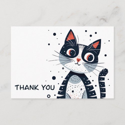 Cute Kitty Cat Thank You Card