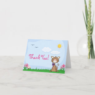 Cute Kitty Cat Thank You Card